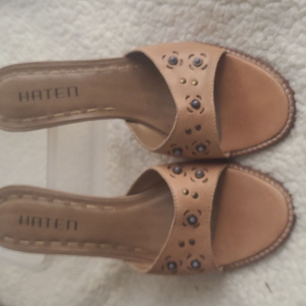 Haten Leather High Heels, Size 37